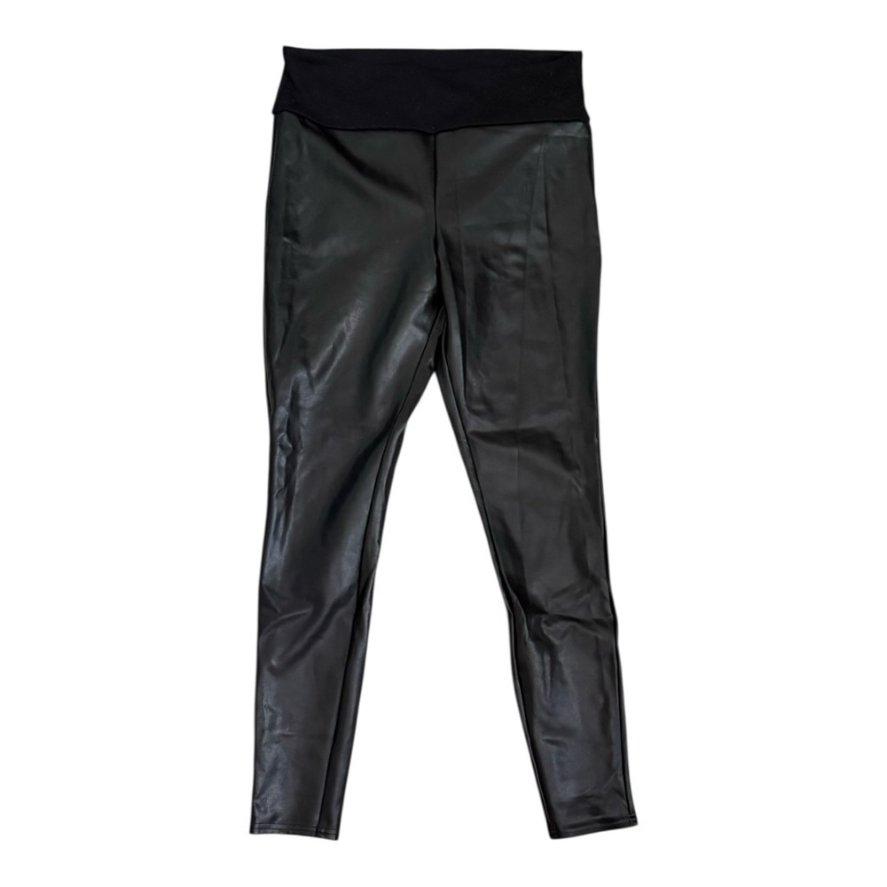 SPANX Shiny Black Leatherette Leggings